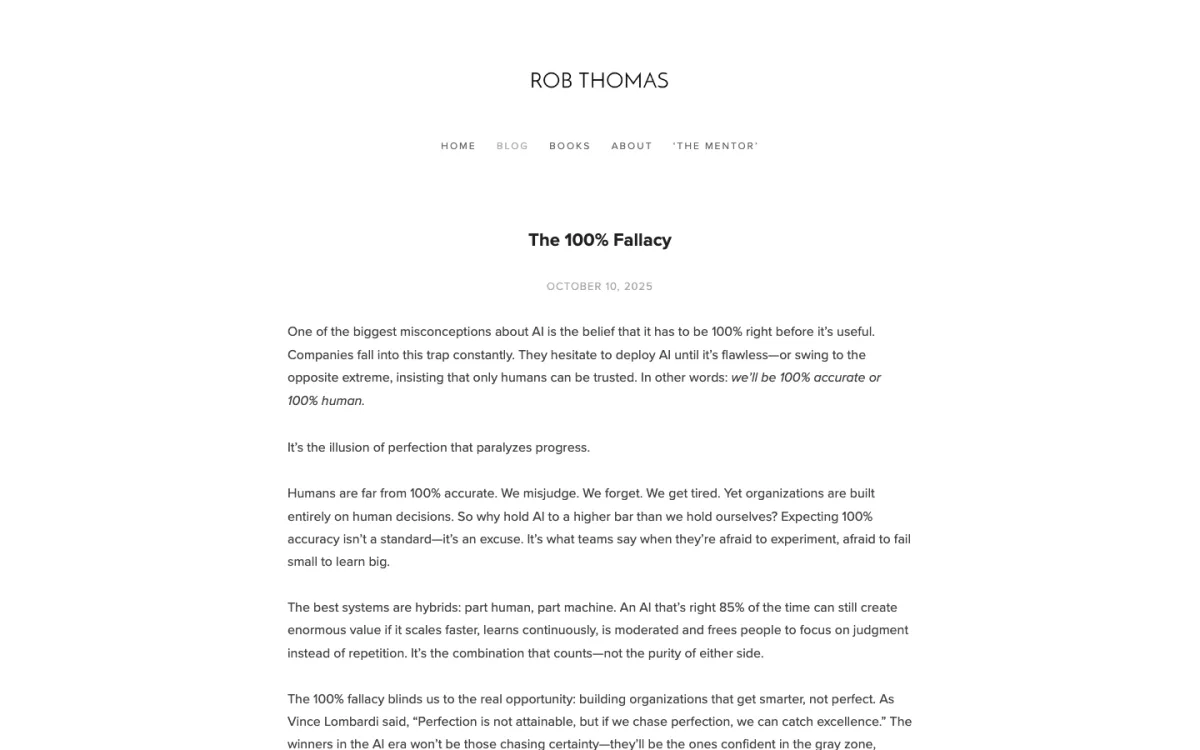 A screenshot of Rob Thomas