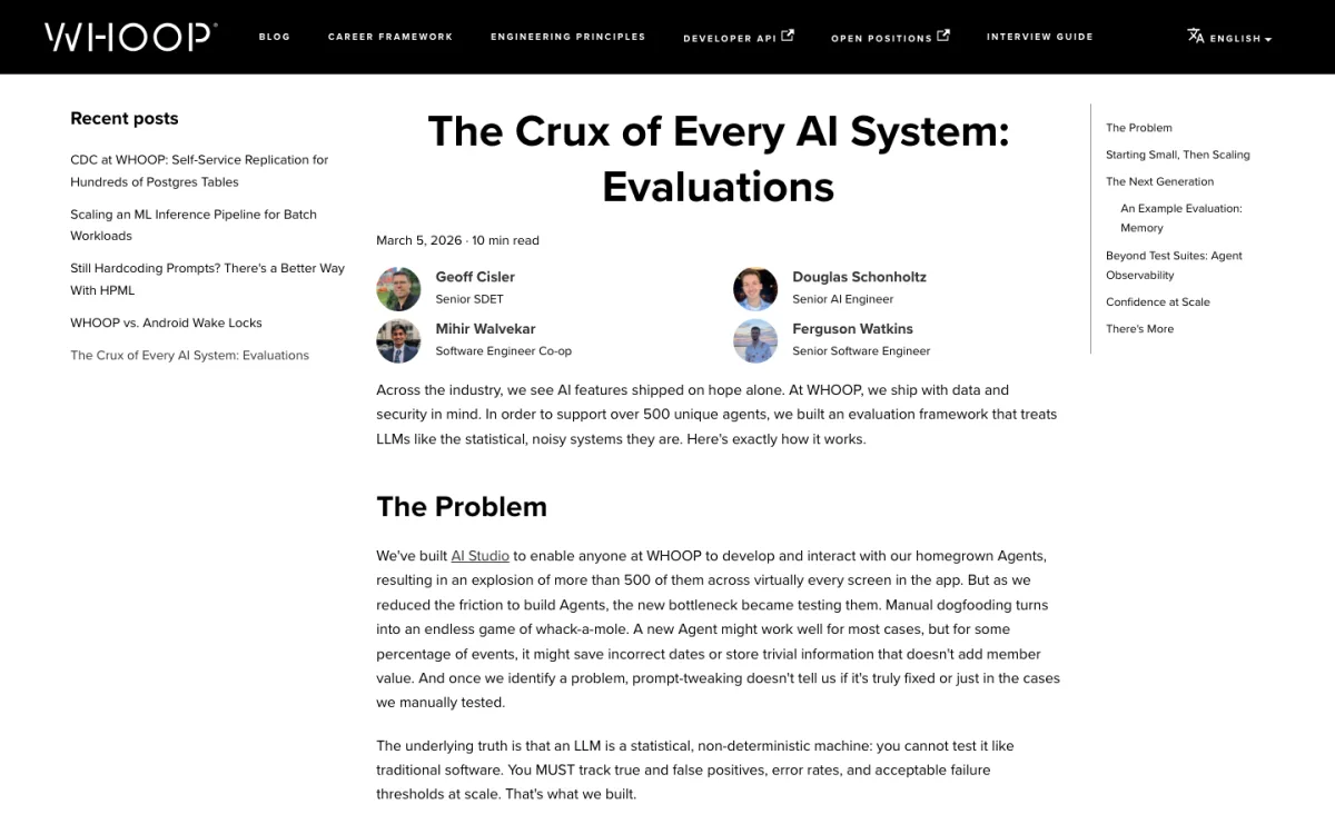 A screenshot of The Crux of Every AI System: Evaluations
