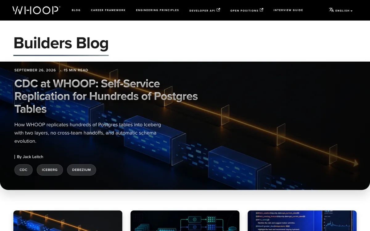 A screenshot of WHOOP Engineering